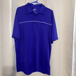 Adidas Climalite Men’s XL Purple With White Stripe Short Sleeve Golf Shirt